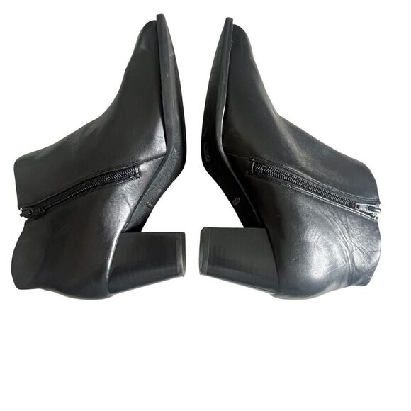 Vionic Size 10 W Georgia Ankle Boot Black Silver Studded Side Leather Side Zip - Picture 8 of 12